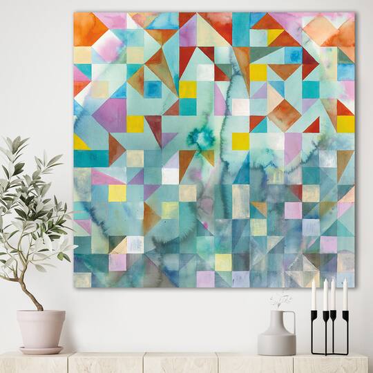 Designart - Modern Patchwork - Modern & Contemporary Gallery-wrapped Canvas